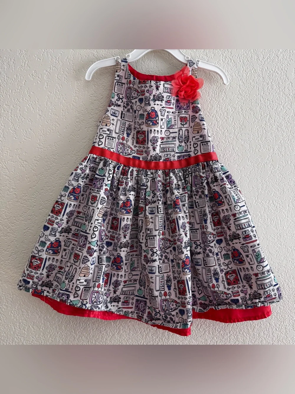 VTG Y2K Cherokee Back to school Dress Sleeveless Novelty Whimsical Girls 5T
